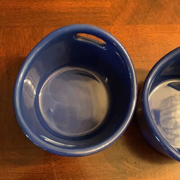 Rachael Ray Stoneware Blue and Yellow 10-oz Ramekins Small Bowls - Picture 6 of 12